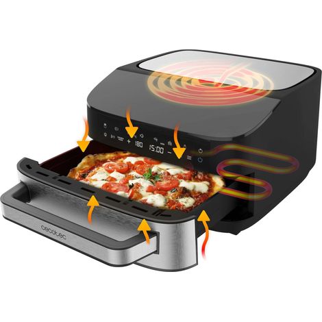 Cecotec Elektrischer Pizzaofen 7L Pizza&Fry 7000. 2200W, 13-Zoll-Pizzas, Touchscreen, 8 Programme