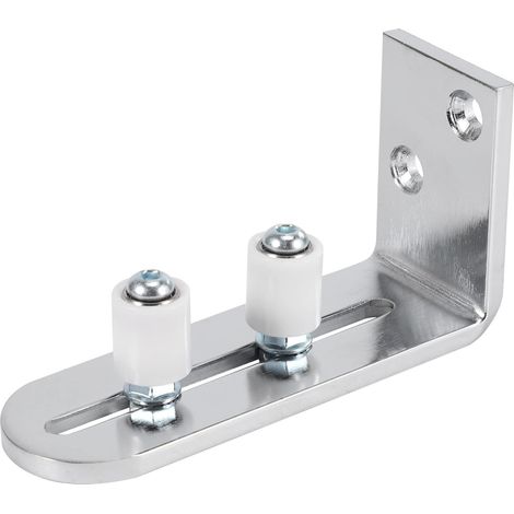 Guide Sol Porte Coulissante, Guide de plancher Porte, Rail de Sol Pour Porte De Grange, Guide Pour Le Sol du Support du Sol Coulissant Pour Montage Mural Réglable en Acier au Carbone (1/5)