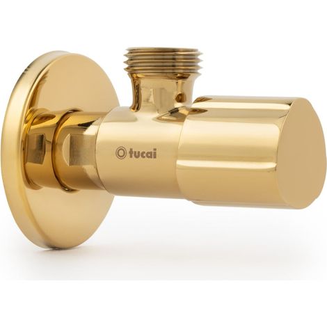 Robinet équerre design - ACS - OR - Mâle 1/2" / Mâle 1/2" - Tucai (1/2)