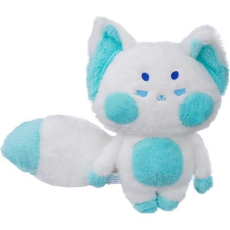Plüschfuchs, Plüschtier Fuchs, hochwertiger Plüschstoff und PP-Baumwollfüllung, ideal zur Dekoration und als Geschenkidee für Kinder (weiß-blau) (1/5)