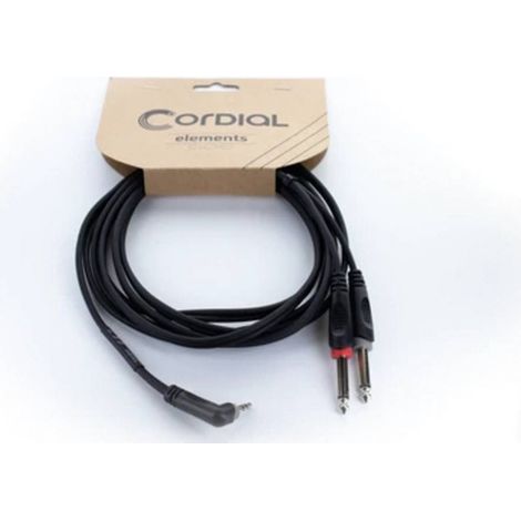 Cordial 14867 Audio Adattatore a Y [1x Spina jack da 3.5 mm - 2x Spina jack da 6.3 mm (mono)] 1.50 m Nero guaina in PVC (1/5)