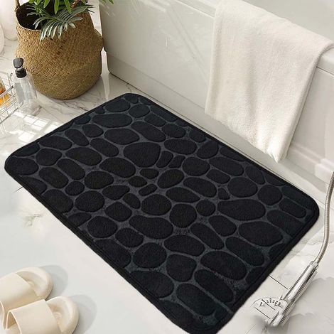 Doux et agréable au toucher - moelleux et confortable - antidérapant - élastique - séchage rapide - Noir（5080cm）