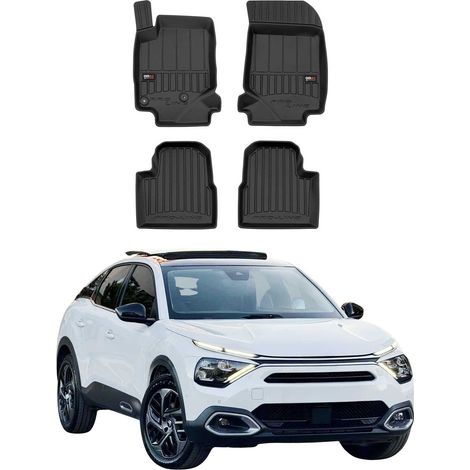 Tapis de Sol 3D TPE Premium Compatible avec Citroen C4 III 2020 à 2023, Revêtement de Sol pour Voiture - Intérieur antidérapant - Bords Hauts - Noir