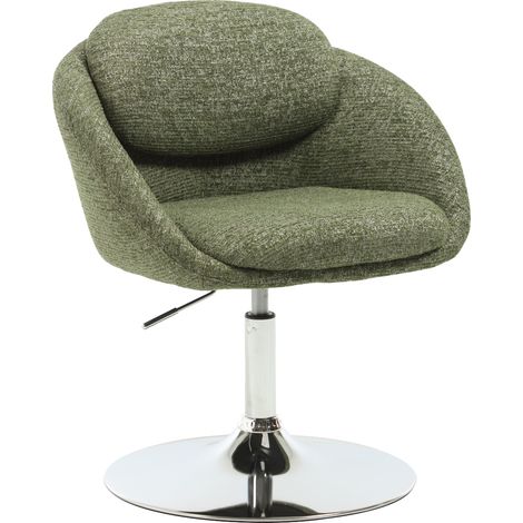 Wahson Armchair Chenille, Modern Swivel Vanity Chair with Upholstered Fabric Dressing Table Chair Height Adjustable for Home Bedroom Office, Green