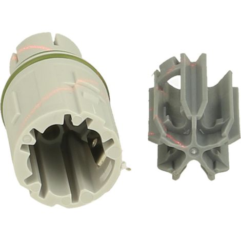 HUMMEL M12 Power Crimp-Kontakteinsatz Buchse Crimpanschluss, Polzahl 4+PE 63V 600V Steuerkontakt 150V, 16A, Farbe hellgrau - 1 Stück (1/3)