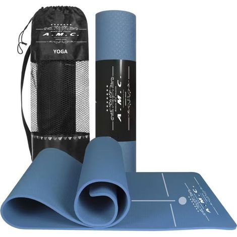 Tappetino Yoga in TPE Ecologico Doppio strato Antiscivolo 180x61 cm con Custodia (1/5)