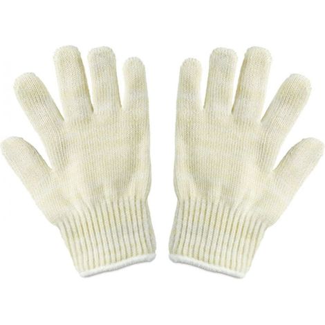 Mitaines de cuisine CHOYCLIT, gants anti-chaleur universels, résistants jusqu'à 300°C, beiges, lot de 2, parfaits pour four et cheminée (1/5)