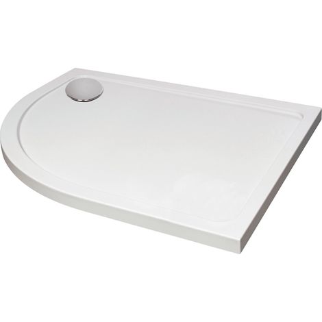 White Quadrant Stone Slip Resistant Shower Tray with Corner Waste Position (Left) - 1000 x 800mm - Balterley