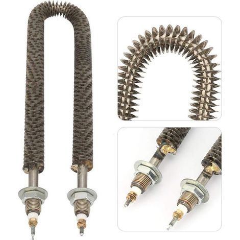 Ej.Life Tube Chauffant à Ailettes de Type U, 220V 1KW Tube Chauffant Électrique à Ailettes de Type U Élément Chauffant à Ailettes en Acier Inoxydable pour Fours, Salles de Cuisson, Conservation de la (1/5)