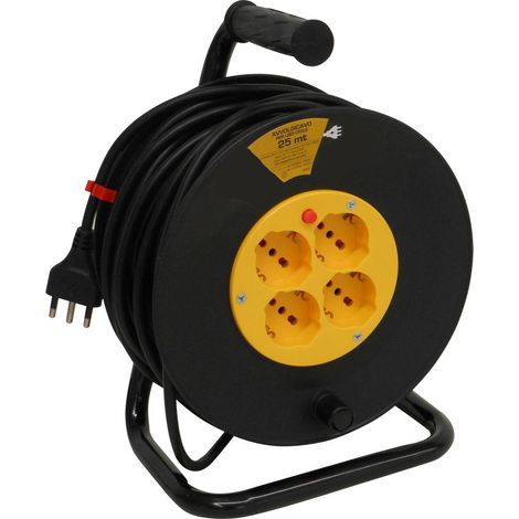 Avvolgicavo Elettrico cavo da 50 metri spina 16A + 4 prese 10/16A schuko 50 Metri