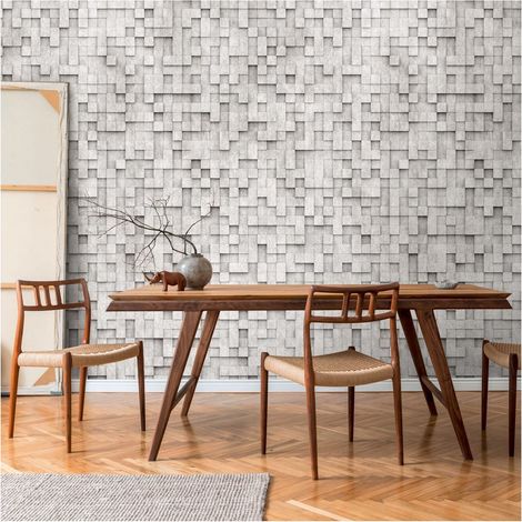 Photo wallpaper Profhome 398431 hot embossed non-woven wallpaper smooth with mosaic pattern matt grey dusty grey 1.59 m x 2.8 m (1/4)