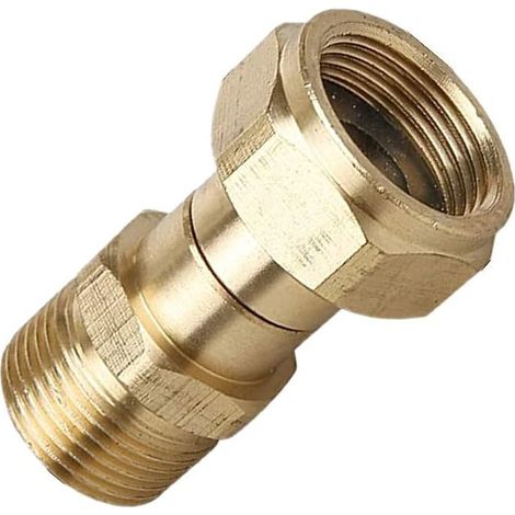 Adaptateur de tuyau M22 mâle en laiton à joint pivotant pour nettoyeur haute pression, Connecteur à filetage interne de 14 mm. (1/5)