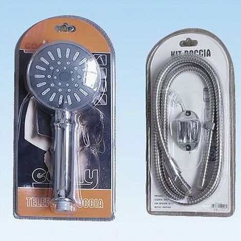 TRADE SHOP - Doccetta Multigetto Telefono Soffione Doccia Bagno Tubo 1,8mt Supporto Muro 52046 - (1/3)