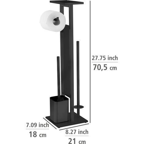 Wenko DEBAR Servitore WC nero acciaio inossidabile (1/5)