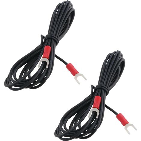 Lot de 2 Câbles de Terre pour Platine Phonographe - Câble de Terre de Mise à La Terre HiFi de 2 M avec Câble 18 AWG Et Connecteurs de Type U de 5mm pour Platines à Cartouche Magnétique (1/5)