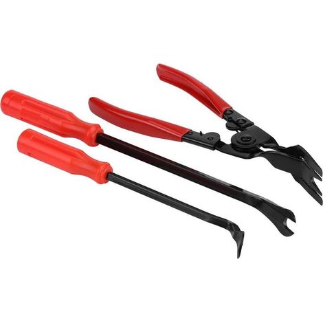 Alicates para desmontar molduras de puertas - Juego de 3 alicates para remaches y clips, extractor de sujetadores, palanca y mango aislado de punta ancha (1/4)