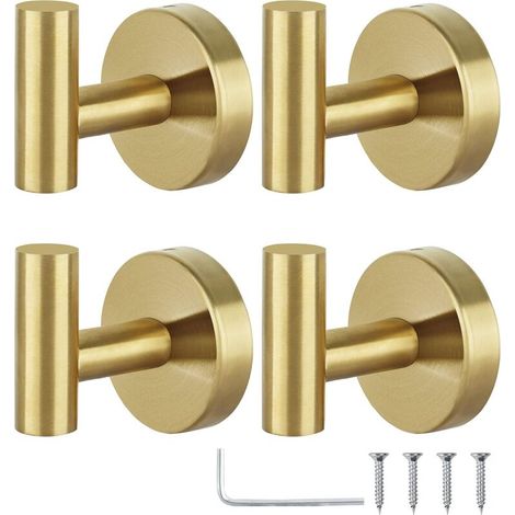 Ganci da parete in acciaio inox per asciugamani e accappatoi – supporto robusto per bagno e cucina, antiruggine, elegante e resistente - Crezuo