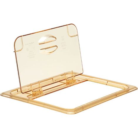 Couvercle Basculant GN 1/2 - Haute température - 26.5 x 32.5 cm - Ambre - Lot de 6 - Cambro