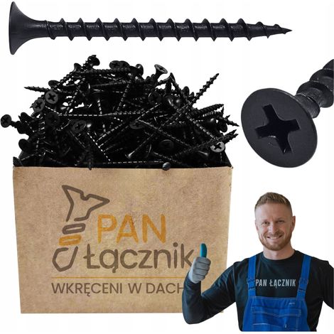Vis Pour Bois Et Plaques De Plâtre Pan Łącznik, 3.5 x 45 mm, Noires PH2 Phosphatées, Sac 1 kg (1/5)