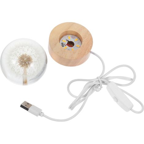 Veilleuse Boule de Cristal Dandelion avec Socle Massif (1/5)