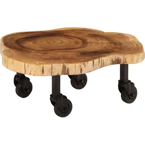 Table Basse-Table Salon bois d'acacia massif 60x55x25 cm 570148 (1/5)