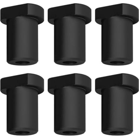 Lot de 6 bancs en alliage d'aluminium pour table de travail du bois, outils auxiliaires, inserts de frein pour banc de travail en T (20 mm, noir) (1/5)