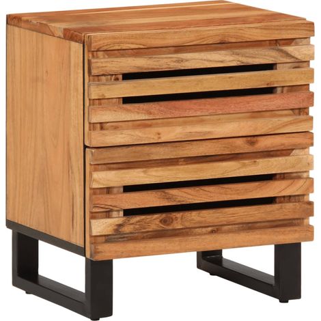 Maison Exclusive - Comodini 2pz 40x34x46 cm in Legno Massello di Acacia (1/5)