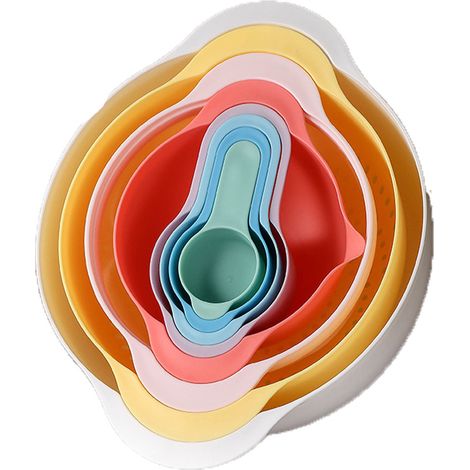 Multifunctional Rainbow Bowl Set (8 pieces) - Rainbow Salad Bowl Set (8 pieces) (1/5)