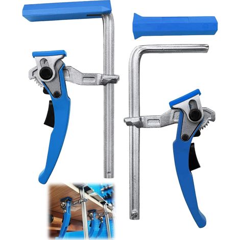 serre joint rapide de table en acier avec poignée à levier, serre joint menuisier, pinces et tendeurs capacité de 160 mm, projection de 60 mm, pour rail de guidage coupe fixation précise (1/5)