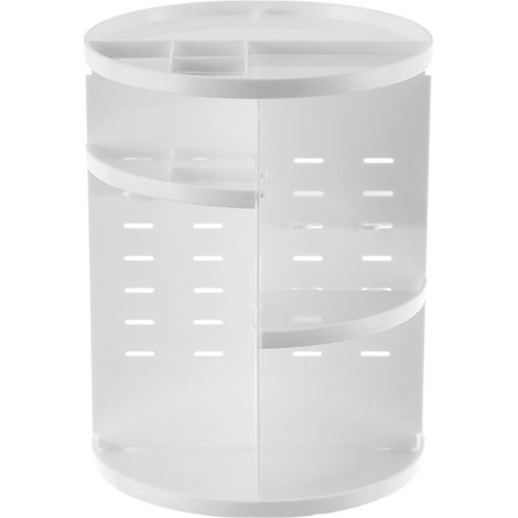 Organisateur de cosmétiques de bureau de style japonais, coiffeuse pivotante, organisateur de soins de la peau et de rouges à lèvres, étagère blanche.