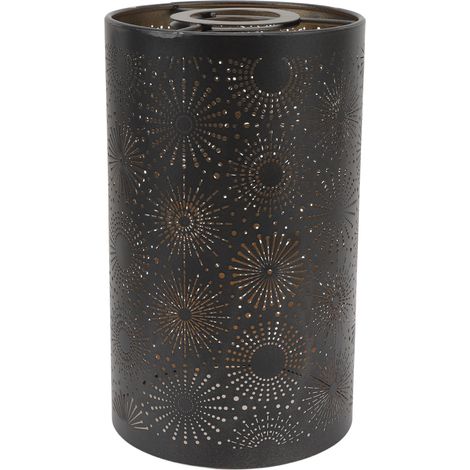 Abat-jour ajouré moderne et élégant en fer sculpté, motif rond et droit, pour lampe de table E27/E26. (1/5)