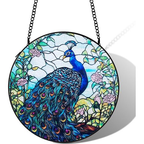 Suspension vitrail colibri attrape-soleil 25 cm décoration fenêtre cadeau intérieur (1/5)