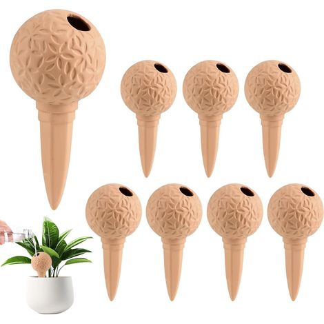 8pcs Cône d'arrosage, Argile rouge, 185ml, Irrigation automatique, Plante intérieur extérieur, Vacances bureau (1/5)