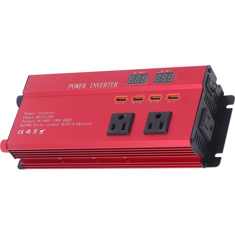 Chargeur Voiture Rapide Convertisseur Multifonction 12V 24V DC vers AC 110V 130V Prise Américaine Standard (1/5)