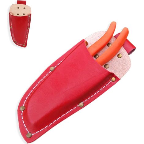 Sollbry Funda de cuero para tijeras de podar, funda para herramientas de jardín, bolsa para alicates, tijeras de podar, tijeras y cuchillos. (1/4)
