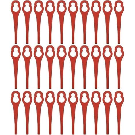 Ersatzklingen aus Kunststoff – 30er-Pack – Robustes Polymer – Sauberer und präziser Schnitt – Für Garten-Freischneider – 8,5 x 2 cm (1/4)