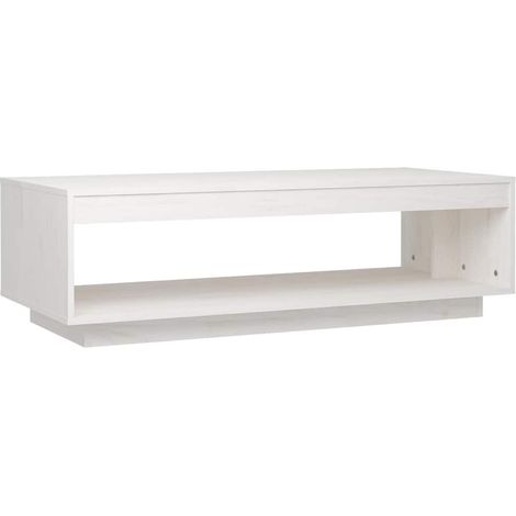 Maison Exclusive - Tavolino da Salotto Bianco 110x50x33,5 cm in Legno di Pino (1/5)