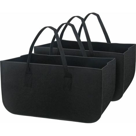 2 Pièces Sac à Bûches de Cheminée Sac à Bois de Chauffage Sac à Bûches en Feutre, Panier de Rangement Pliable de Grande Capacité Sac à Provisions, pour le Shopping de Jouets à Bûches de Bois de Chauff (1/4)