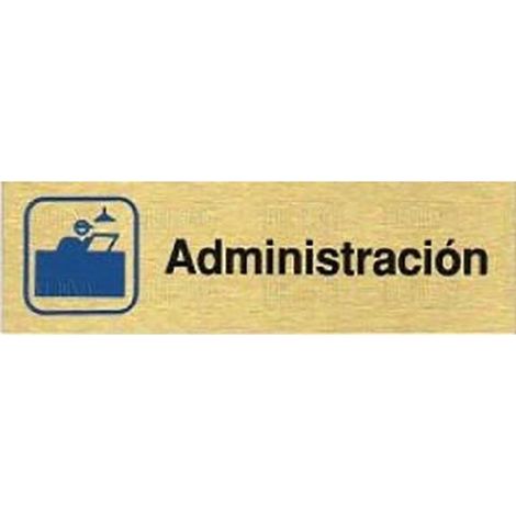 DUVER placa aluminio oro 150x45''administracion , 0UNIDADES (1/2)