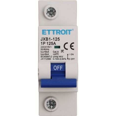 ETTROIT JX1112560 INTERRUTTORE MAGNETOTERMICO 1P 125A 6KA 220V 1 MODULO GUIDA DIN (1/3)