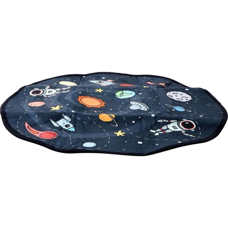 Tapis de Sol Rond de Chambre à Coucher 60 CM en Matériau Lavable Antidérapant Motif Dessin Animé pour Salon et Entrée (1/5)