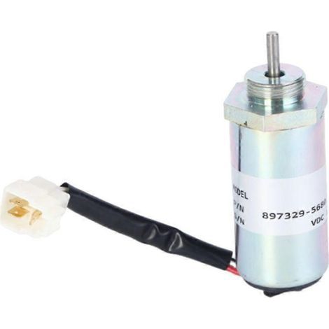 Soupape d'arrêt Stop Solenoid 897329-5680 pour excavatrice 3LD1, 3LD2, 4LE1 - Vanne de coupure moteur, compatible pièces diesel Isuzu. (1/4)