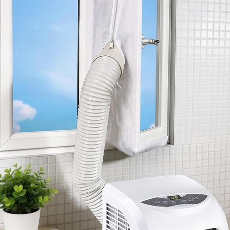 Fenster-Klimaanlagen-Dichtungsset, 4 m, Kit mit doppeltem Reißverschluss und selbstklebendem Verschluss für tragbare Klimaanlagen, Trockner kompatibel, für Flügelfenster (1/5)