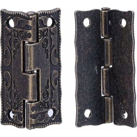 pair Charnières Lot De 10 Vintage Mini Charnières Et Vis Pour Meubles Porte Cabinet Tiroir Et Bijouterie Boîte (1/5)