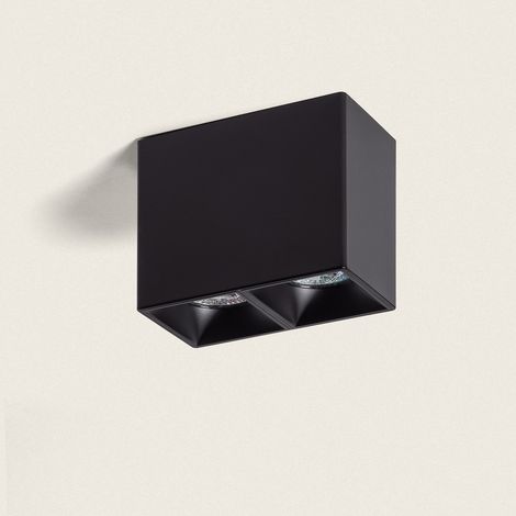 Applique da Soffitto Quadrata Doppia Traxim  Nero