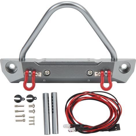 Pare-chocs avant aluminium avec phare pour AXIAL SCX10 90046 90047 1/10 RC Crawler, couleur titane, accessoire robuste (1/5)