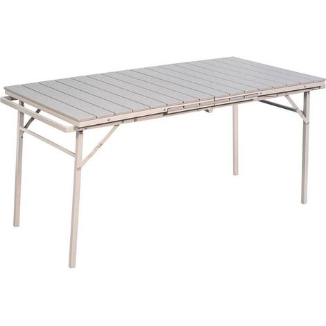 TAVOLO IN ACCIAIO / POLIPROPILENE ALLUNGABILE 'SAROS' beige