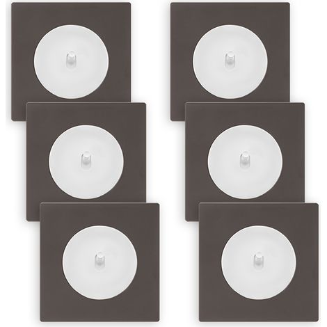 FONTINI 6 va-et-vient blanc glossy DOM + 6 plaques simples taupe (1/5)