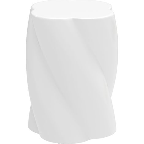 Tabouret de jardin en céramique en forme de spirale, charge maximale 120 kg, Ø 33 x 45 cm, résistant aux intempéries, avec couvercle, blanc (1/5)