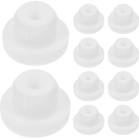 10er-Pack Silikonstopfen für Tuben- und Flaschenverschlüsse, runde Dichtungen – 2,30 x 2,30 x 1,40 cm – Weiß (1/4)
